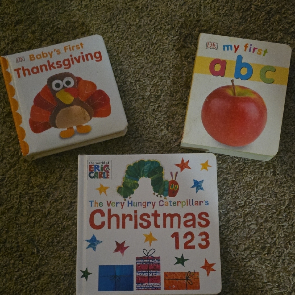 Baby's First Thanksgiving , My First ABC Book, and Caterpillars Christmas
